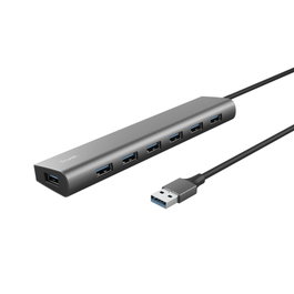 Trust Halyx Hub USB 3.2 Gen1 con 7 puertos USB-A y 1 puerto USB-C, Gris